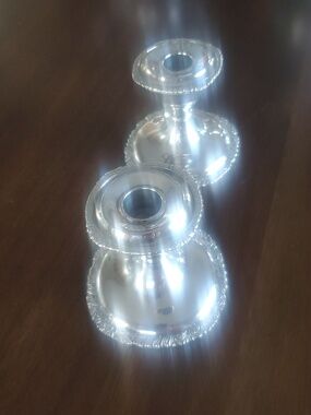 Updated PictureVintage Silver -Plated Candlestick Holders-Made In CanadaSet Of 2